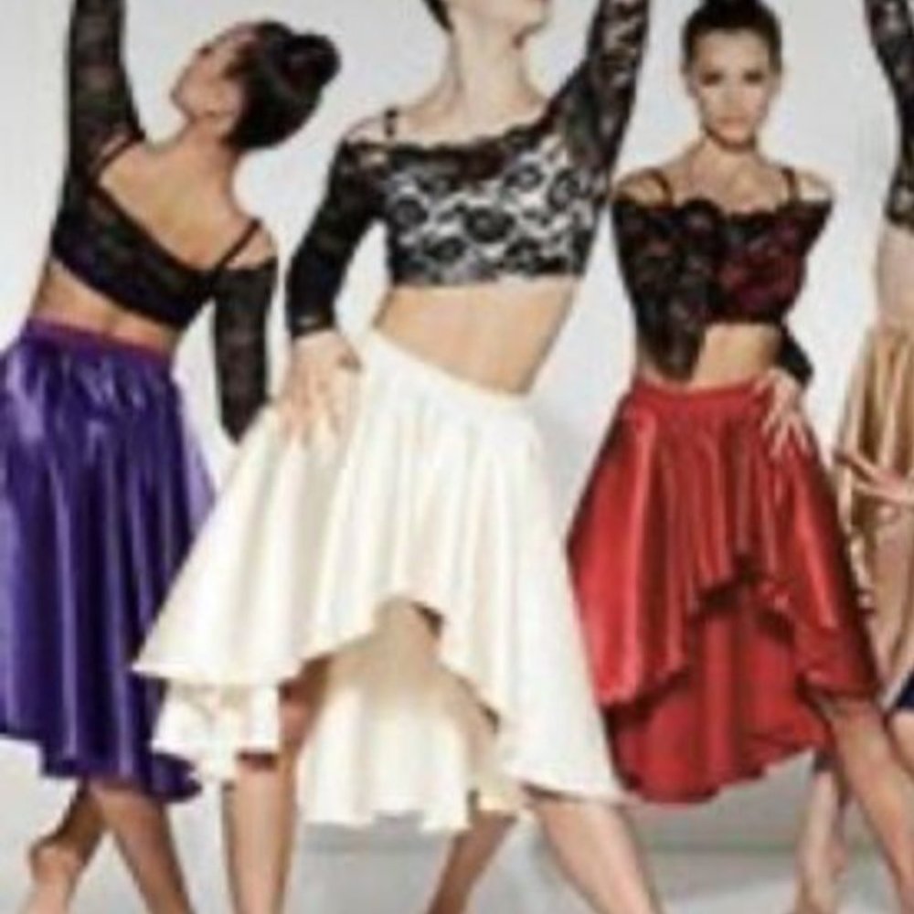 Kelle Adult Small Black & Ivory 2 pc Lyrical Contemporary Dance Costume